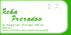 reka preradov business card